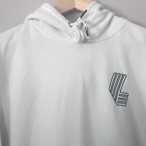 LIV Golf Hoodie Mens Medium White Embroidered Logo Pullover Sweatshirt Golf